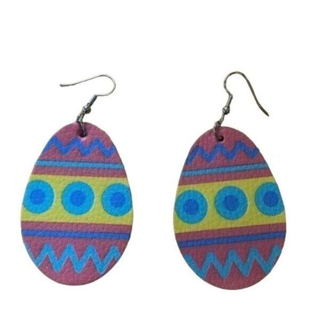 Easter Egg Earrings‎ Dangle Drop Colorful Spring Holiday